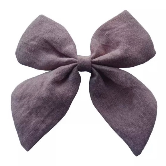 New set of 4 Linen Bows Clips - Picture 4 of 8